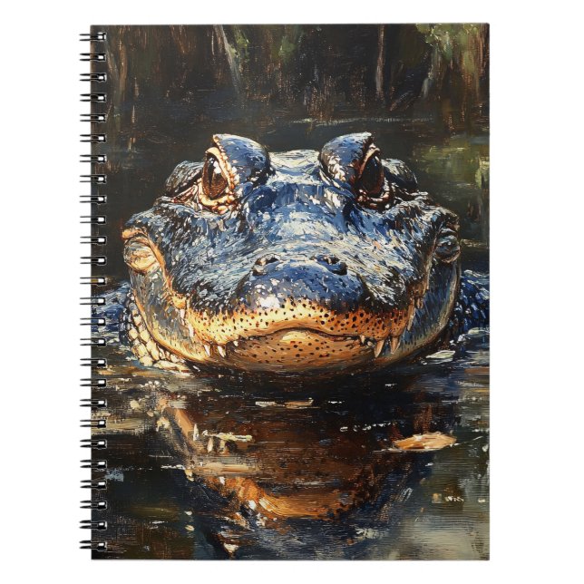 Cute Alligator in the Florida Everglades Painting Notebook (Front)