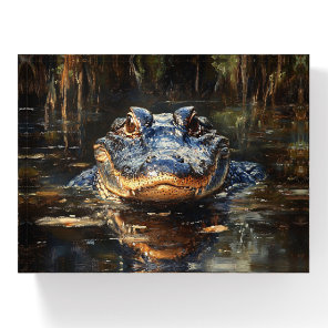 Cute Alligator in the Florida Everglades Painting Paperweight