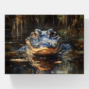 Cute Alligator in the Florida Everglades Painting Paperweight