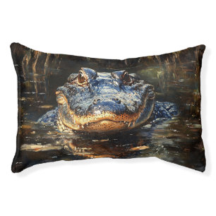 Cute Alligator in the Florida Everglades Painting Pet Bed