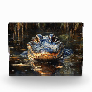 Cute Alligator in the Florida Everglades Painting Photo Block