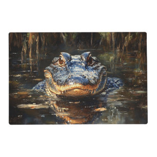 Cute Alligator in the Florida Everglades Painting Placemat