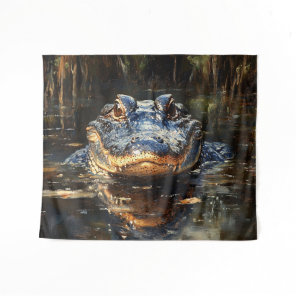 Cute Alligator in the Florida Everglades Painting Tapestry
