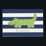 Cute Alligator Kids Placemat<br><div class="desc">Adorable design features a sweet and whimsical alligator illustration and can be personalized with your child's name, monogram, or any text of your choice.</div>