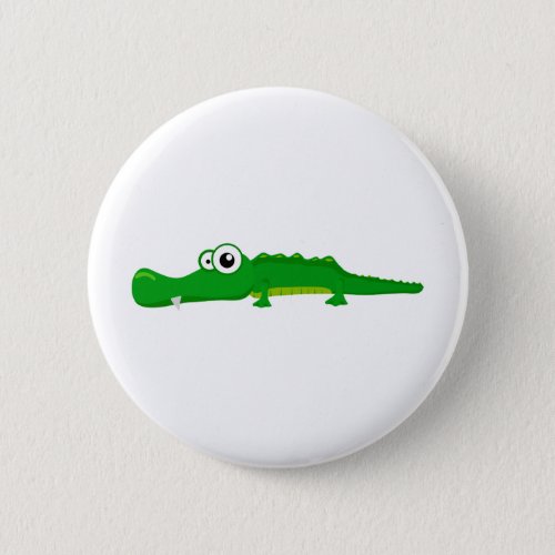 Cute alligator pinback button