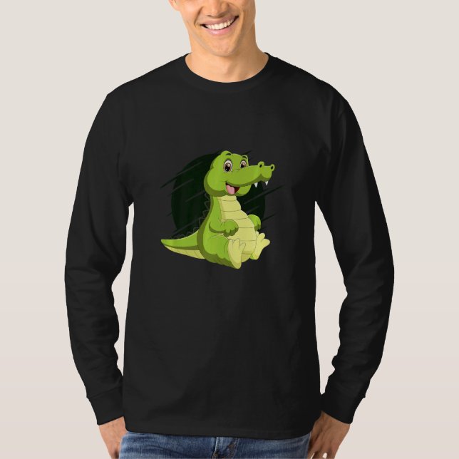 Cute Alligator Reptiles Zoo Animals Ponds Crocodil T-Shirt (Front)