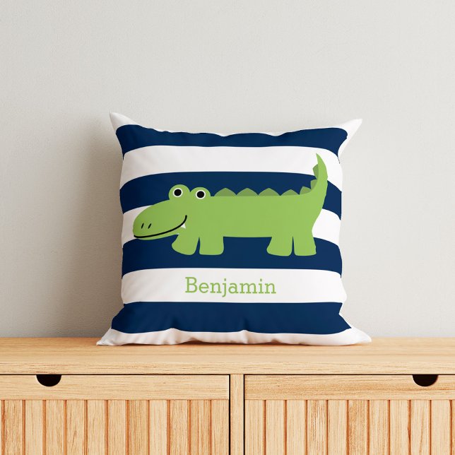 Cute Alligator Throw Pillow (Creator Uploaded)