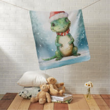 Cute Alligator Winter Christmas Watercolor