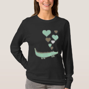 Cute Alligator With Hearts I Love Alligators T-Shirt