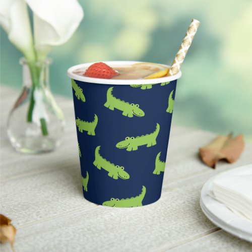 Cute Alligators Pattern Birthday Paper Cup