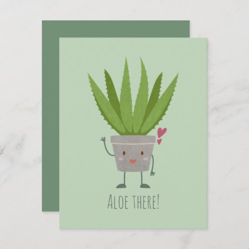 Cute Aloe Vera Note Card