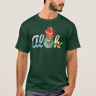 Cute Aloha Hawaii Pineapple Mermaid Coral Girls Wo T-Shirt