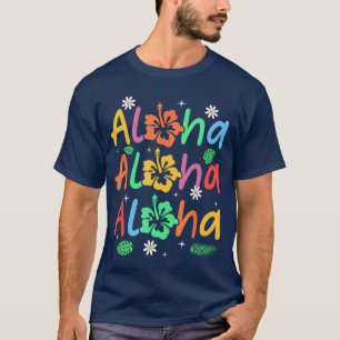 Cute Aloha Hawaiian Summer Vacation Hibiscus Women T-Shirt