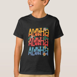 Cute Aloha Hawaiian Summer Vacation Shaka Hibiscus T-Shirt