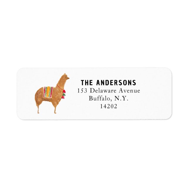 Cute Alpaca Animal Return Address Label (Front)