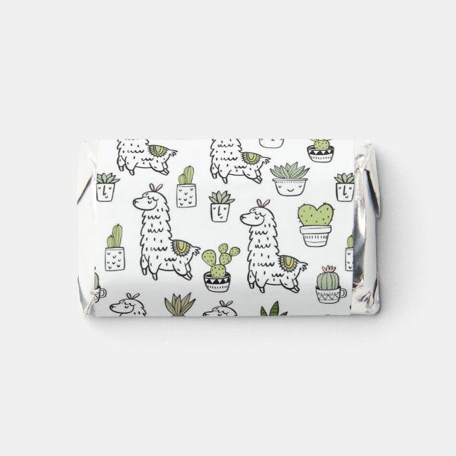 Cute Alpaca & Cactus Pattern Hershey's Miniatures (Front)