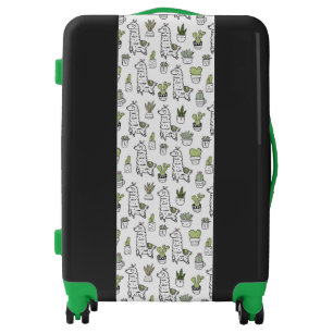 Cute Alpaca & Cactus Pattern Luggage