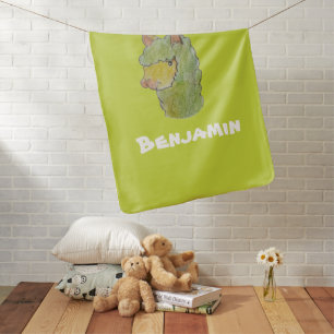 Cute alpaca face art baby blanket