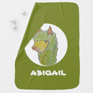Cute alpaca face art  baby blanket