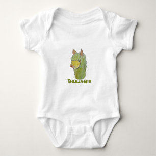 Cute alpaca face art baby bodysuit