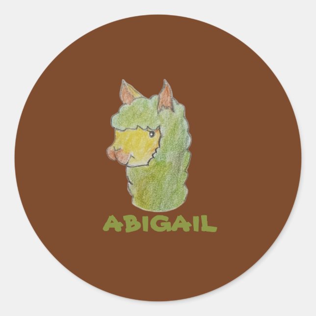 Cute alpaca face art  classic round sticker (Front)