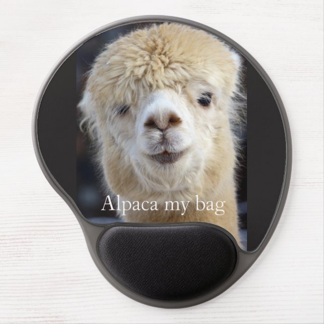 Cute Alpaca face Gel Mouse Pad (Front)