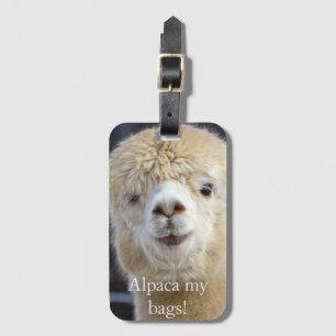 Cute Alpaca face Luggage Tag
