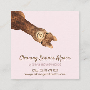 Cute Alpaca Farm Square Business Card