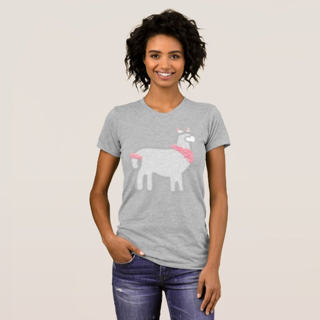 Cute Alpaca Fiesta party bubbles T-Shirt (Front Full)