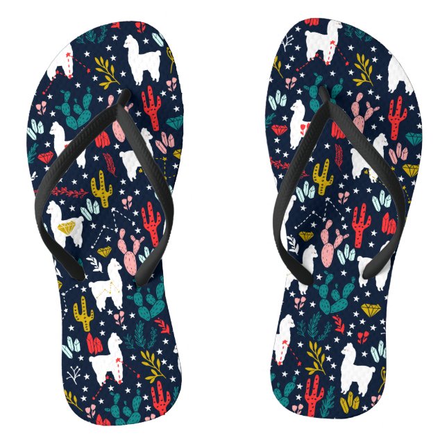 Cute Alpaca Flip Flops (Footbed)