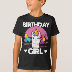 Cute Alpaca Girl Llama Birthday Party T-Shirt