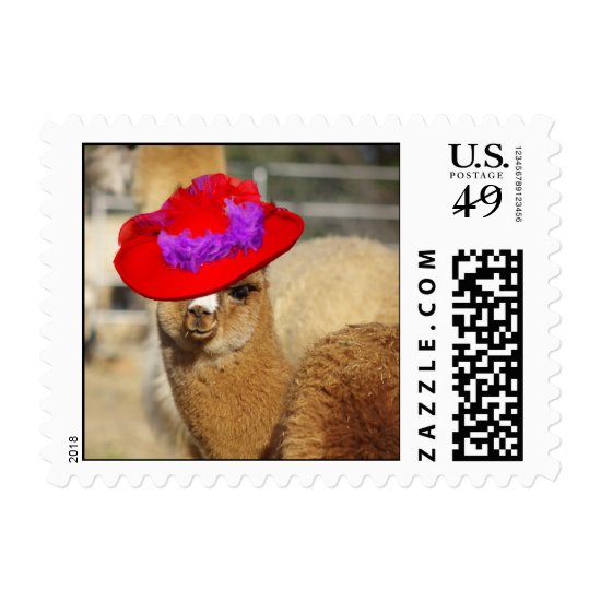 Cute Alpaca Hat Postage