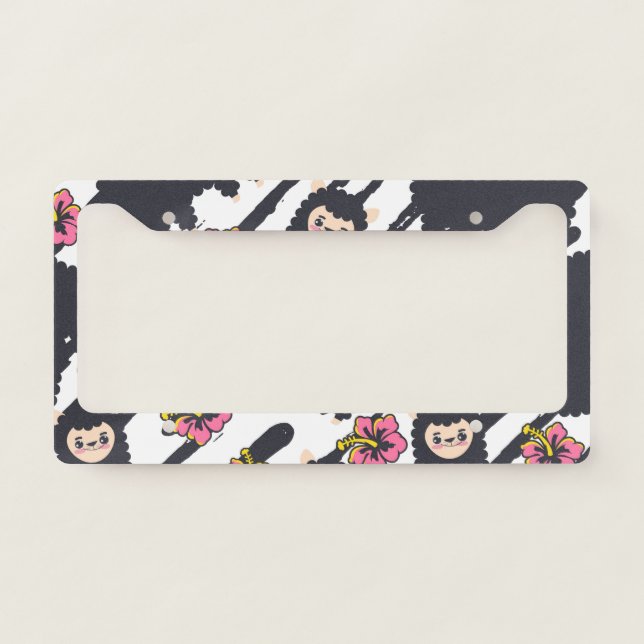 Cute Alpaca License Plate Frame (Front)