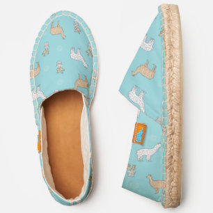 Cute Alpaca Llama Cactus Pattern Espadrilles