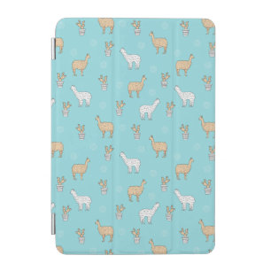 Cute Alpaca Llama Cactus Pattern iPad Mini Cover