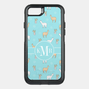 Cute Alpaca Llama Cactus Pattern OtterBox Commuter iPhone SE/8/7 Case