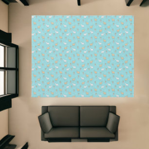 Cute Alpaca Llama Cactus Pattern Rug