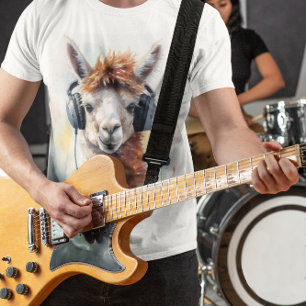 Cute Alpaca Music Factory Headphones T-Shirt