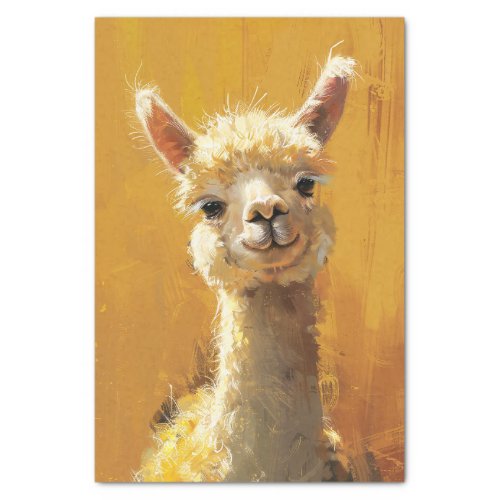 Cute Alpaca Painting Decoupage Tissue Paper