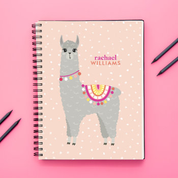 Cute Alpaca Personalized Notebook by heartlocked at Zazzle