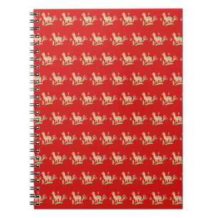 Cute Alpaca Red Pattern Notebook