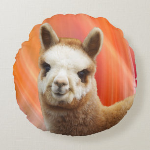Cute Alpaca Round Pillow