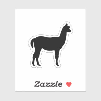 Cute alpaca silhouette sticker