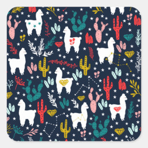 Cute Alpaca Square Sticker