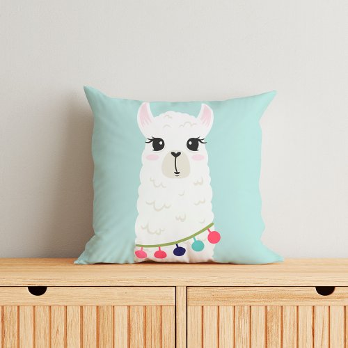 Cute Alpaca Throw Pillow