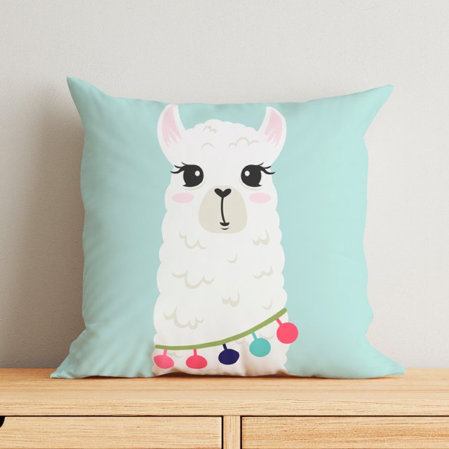 Cute Alpaca Throw Pillow (Creator Uploaded)