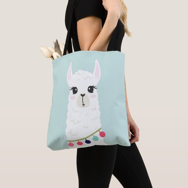 Cute Alpaca Tote Bag (Close Up)
