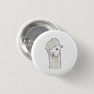 Cute Alpaca Wearing Artist Beret Gift Button