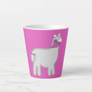 Cute Alpaca with glitter heart Latte Mug