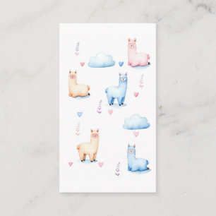 Cute Alpacas and Clouds Business Card